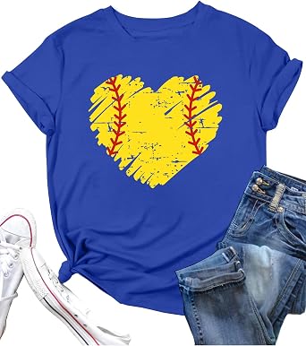 Baseball Shirt for Women Shirt Sleeve Top for Sports Casual Baseball Graphic Tee Game Day Gifts Funny Short Sleeve
