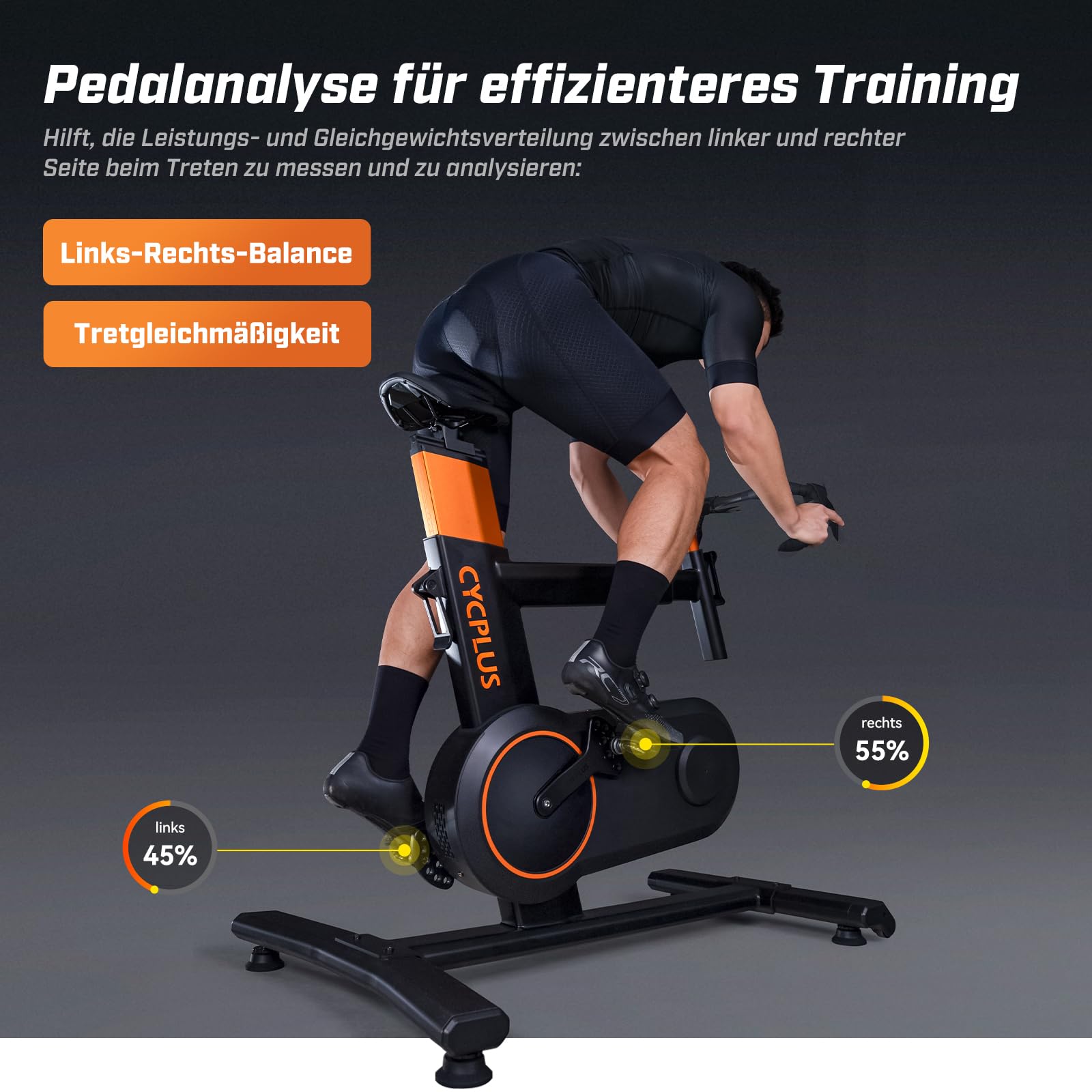 CYCPLUS T7 Smart Fahrradtrainer, 2200W Motor, 20% Steigungssimulation | Platzsparendes Design, bürstenloser Motor, BLE & ANT+ Dual-Modus, Virtuelles Schalten, Bergauf-/Bergab-Simulation