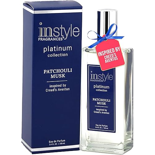 Instyle Fragrances, Platinum Collection, Patchouli Musk, Inspired by Creed's Aventus, Men’s Eau de Parfum, CLEAN, Vegan, Paraben-Free, Phthalate-Free, Never Tested on Animals, 3.4 Fluid Ounces