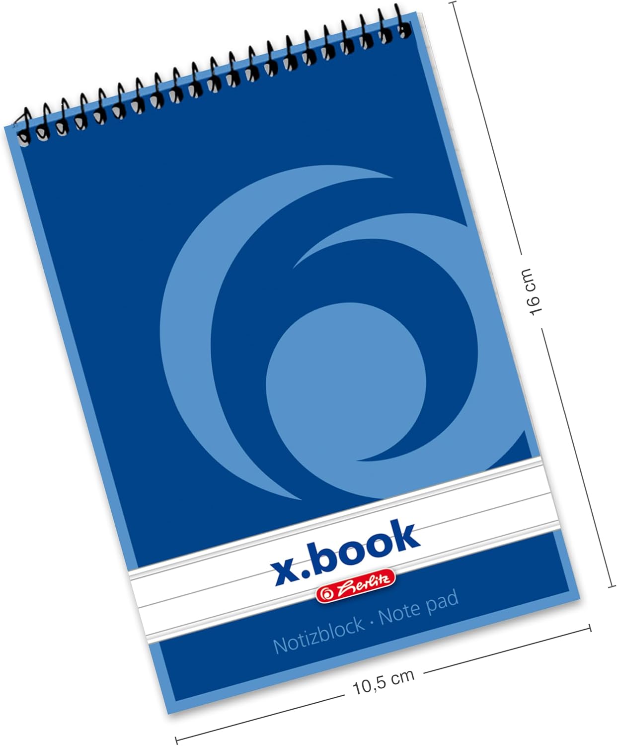 Herlitz 110510 Spiral Notebook A5, 50 Sheets, Pack of 10 Lined a6