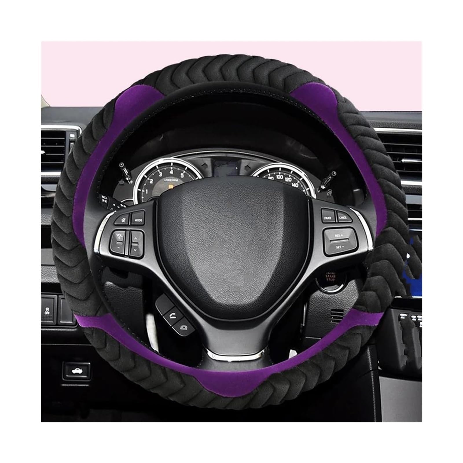 Car Steering Cover Car Steering-wheels Cover 38cm 15" For Suzuki For Alivio For Ciaz For Alto For Baleno For Celerio For Dzire Breathable Anti-slip Protector(أرجواني)