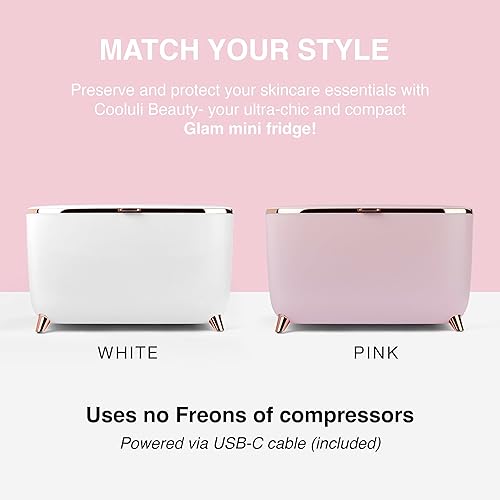Miniatura 6 de Cooluli Glam - Mini refrigerador para el cuidado de la piel de 9 litros, mini refrigerador rosa para accesorios de cuidado de la piel, maquillaje,