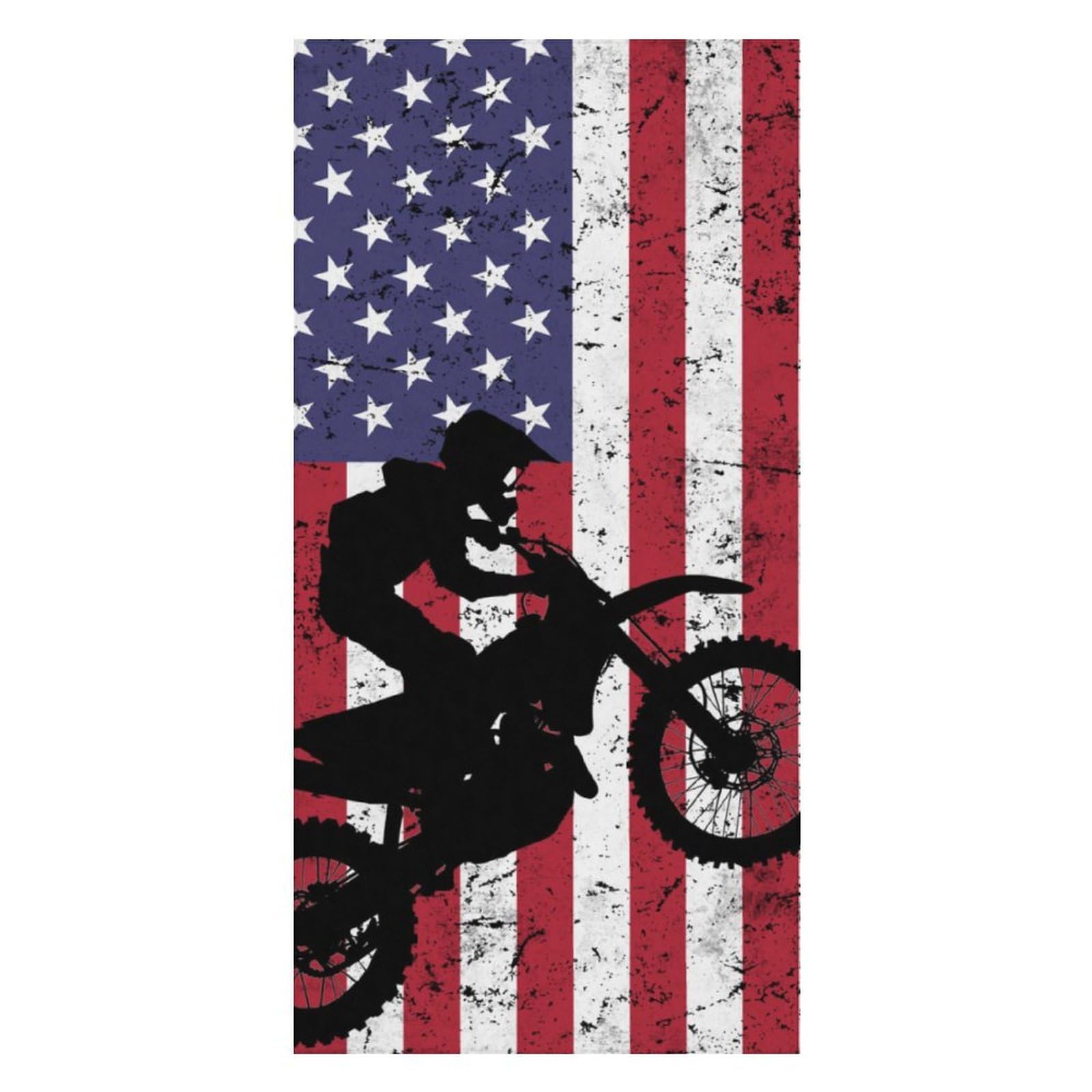 Motocross Dirt Bike American Flag Beach Blanket Bath Towels Beach Towel Quick Dry Cool Shower Pool Home 63 * 31.5 in