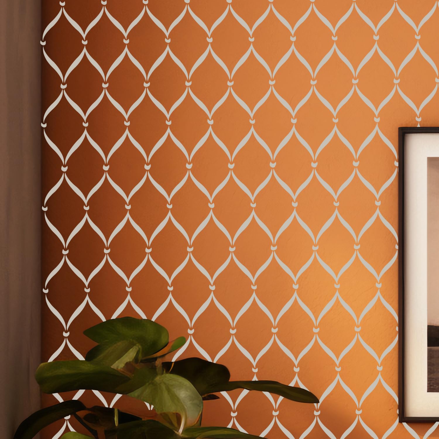 ARandNJ Stencils for Wall Painting Pack of 1 (Size:- 16X24 Inch) Pattern Theme - Lattice DIY Reusable Design Suitable for Home Wall Decor