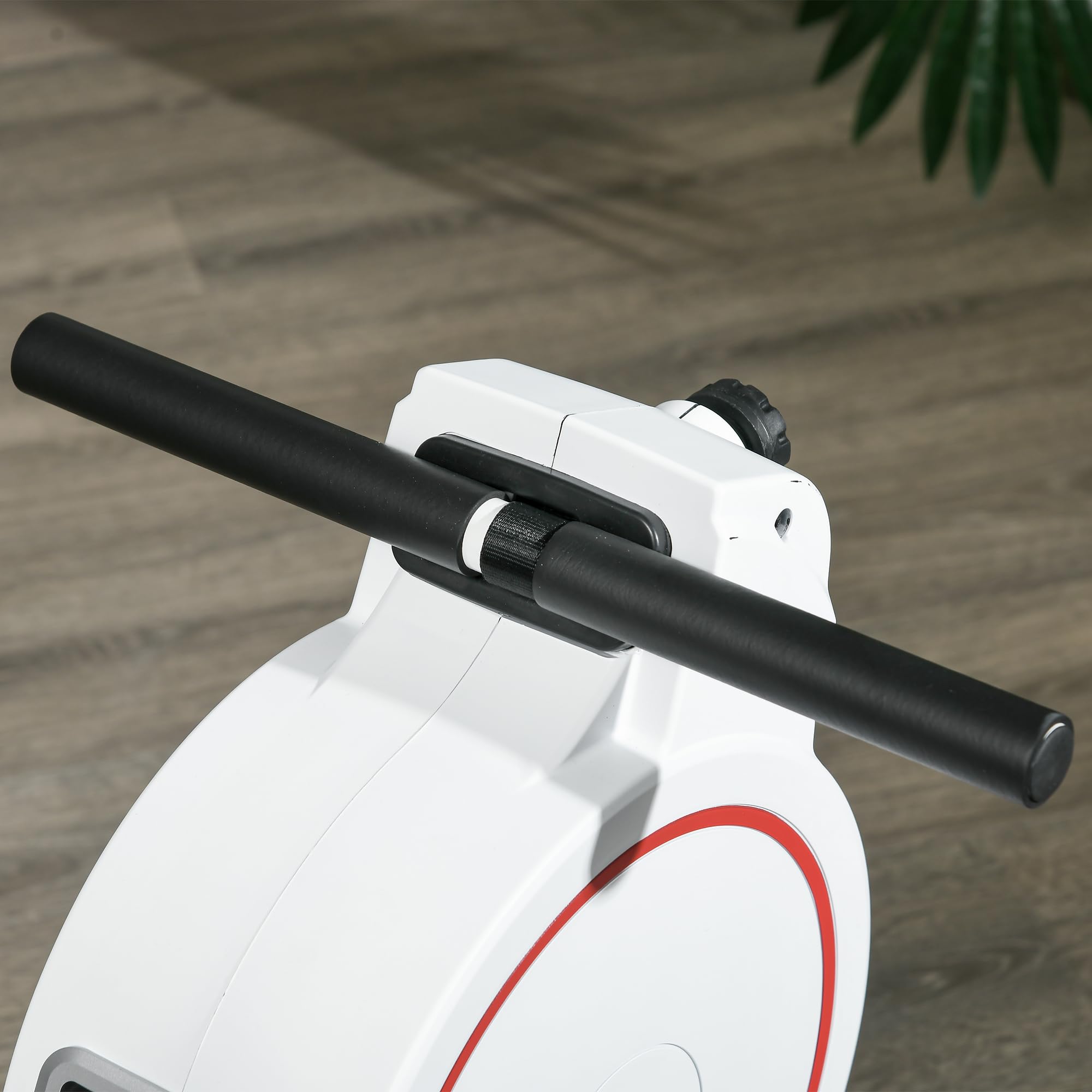 SPORTNOW Máquina de Remo Magnético Plegable Remo para Casa con Pantalla LCD Resistencia de 8 Niveles y 2 Ruedas Carga 130 kg para Gimnasio Acero 180x48x60 cm Blanco
