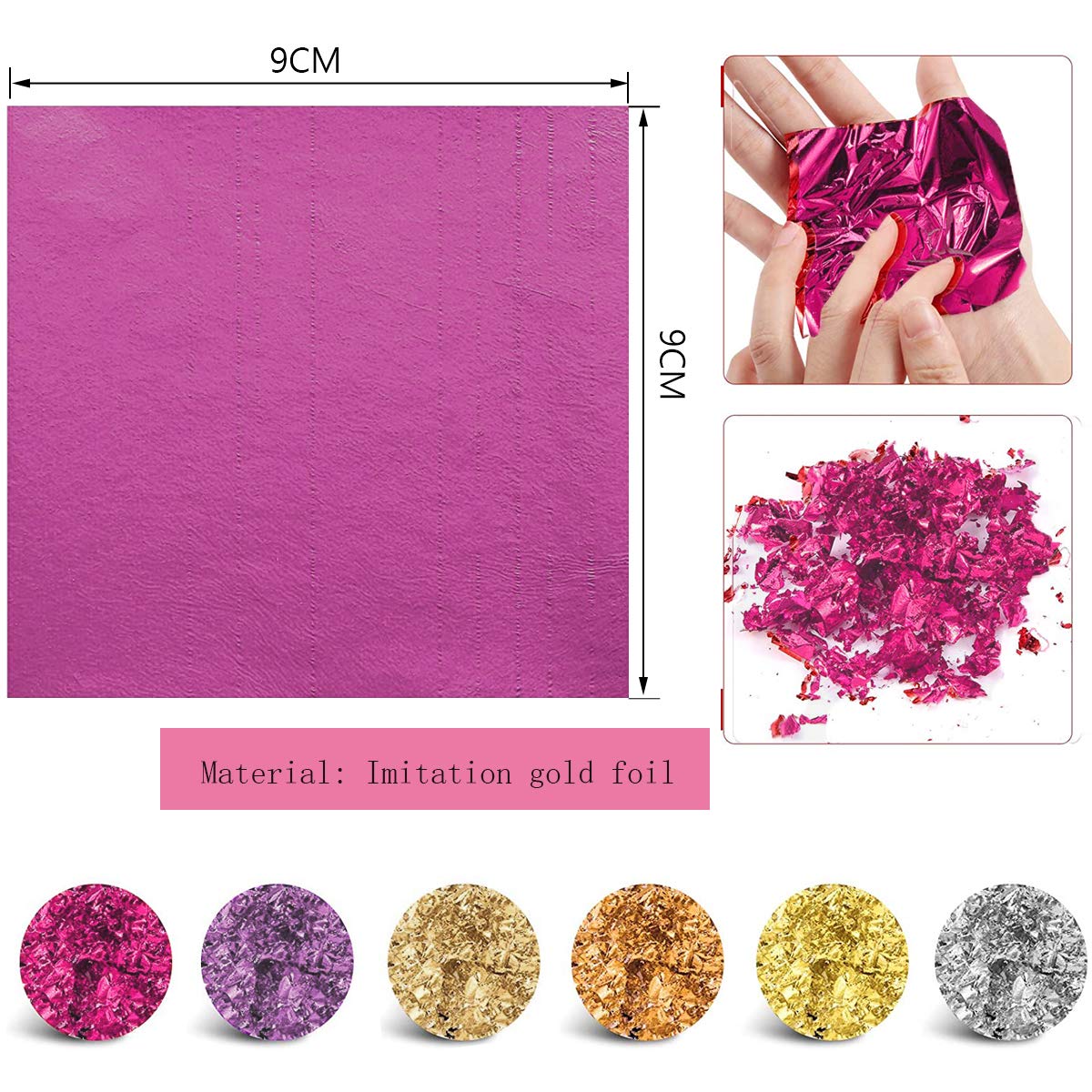 Foglia Oro Finta - 300 Fogli Decorativi In Oro, Argento E Rosa Per DIY E Decorazioni - Foto 8
