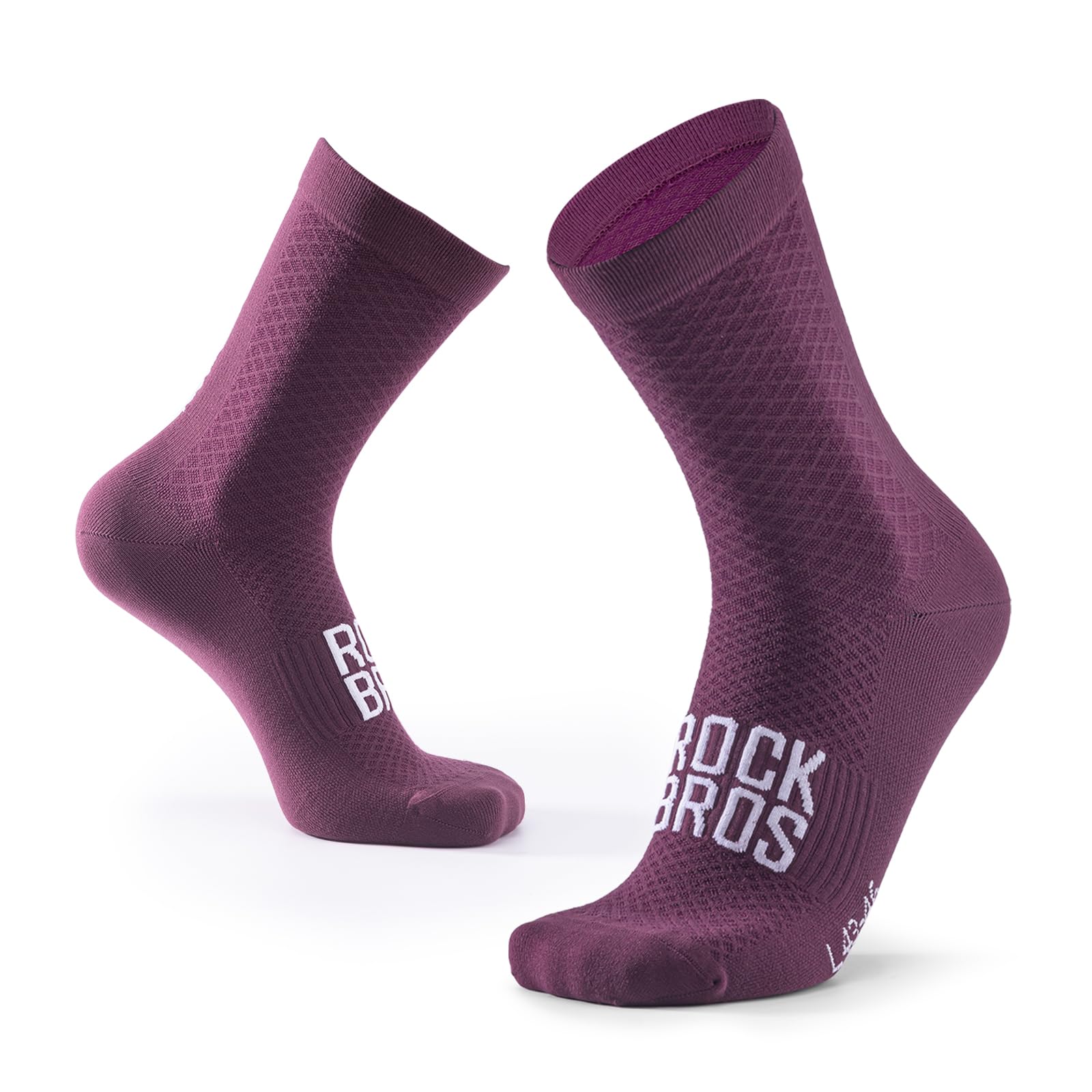 ROCKBROS Road to Sky Fahrradsocken, Sportsocken Atmungsaktive Baumwolle, Lange Laufsocken Herren Damen, Rutschfeste Socken für Rennrad Mountainbike Mehrfarbig S-L