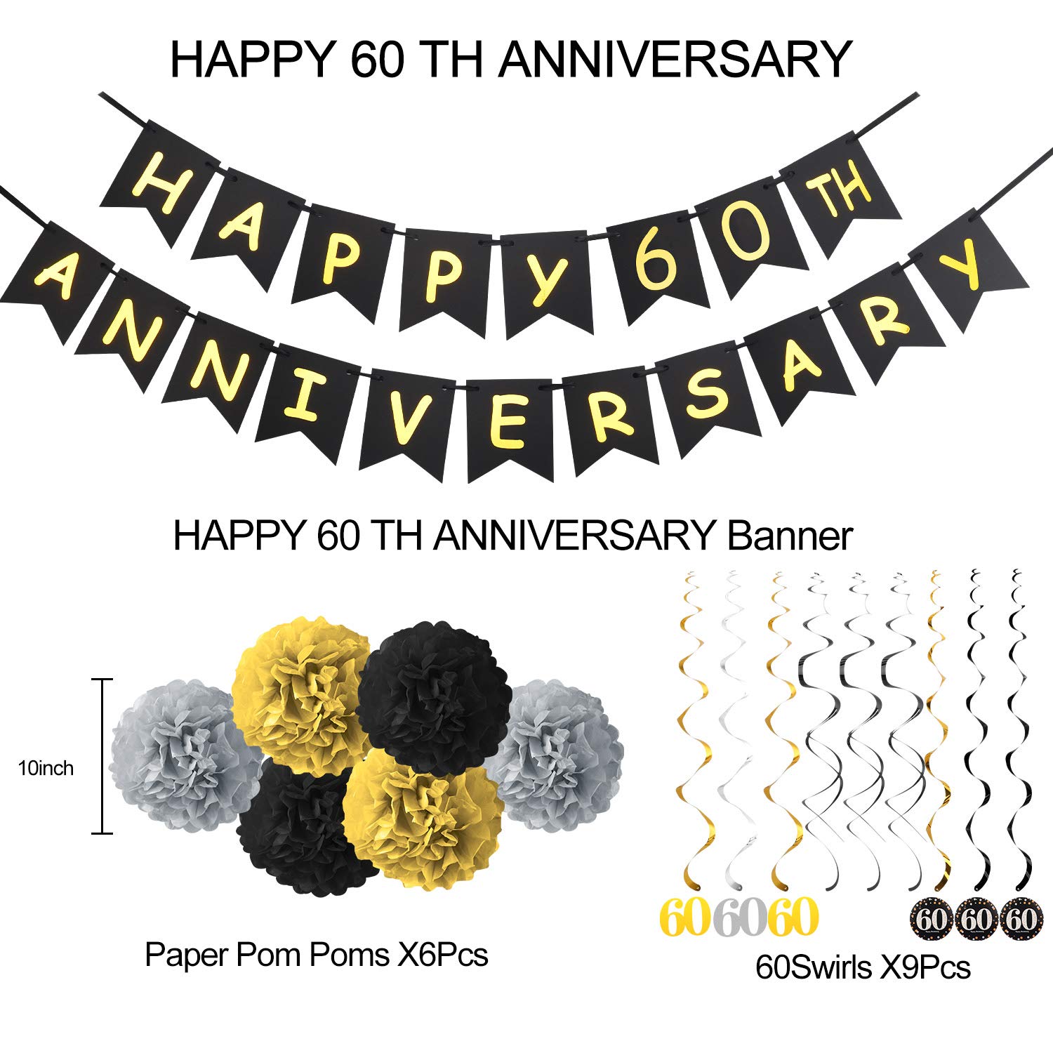 Bannière Dorée Paillettes À Mi-Chemin Des 60 Ans - Décoration Anniversaire 30 Ans Banner 30 Ans Doré