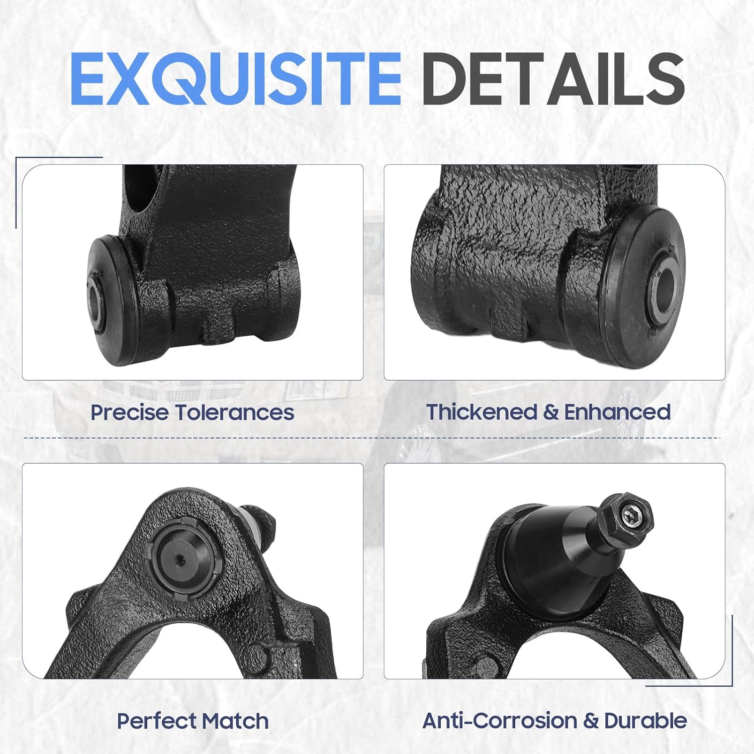 Front Lower/Upper Control Arms w/Ball Joints Sway Bar Links Tie Rod Ends Suspension Kits for 2002-2006 Cadillac Escalade/EXT, 2000-2006 Chevrolet Suburban 1500/GMC Yukon/GMC Yukon XL 1500 (10PCs)