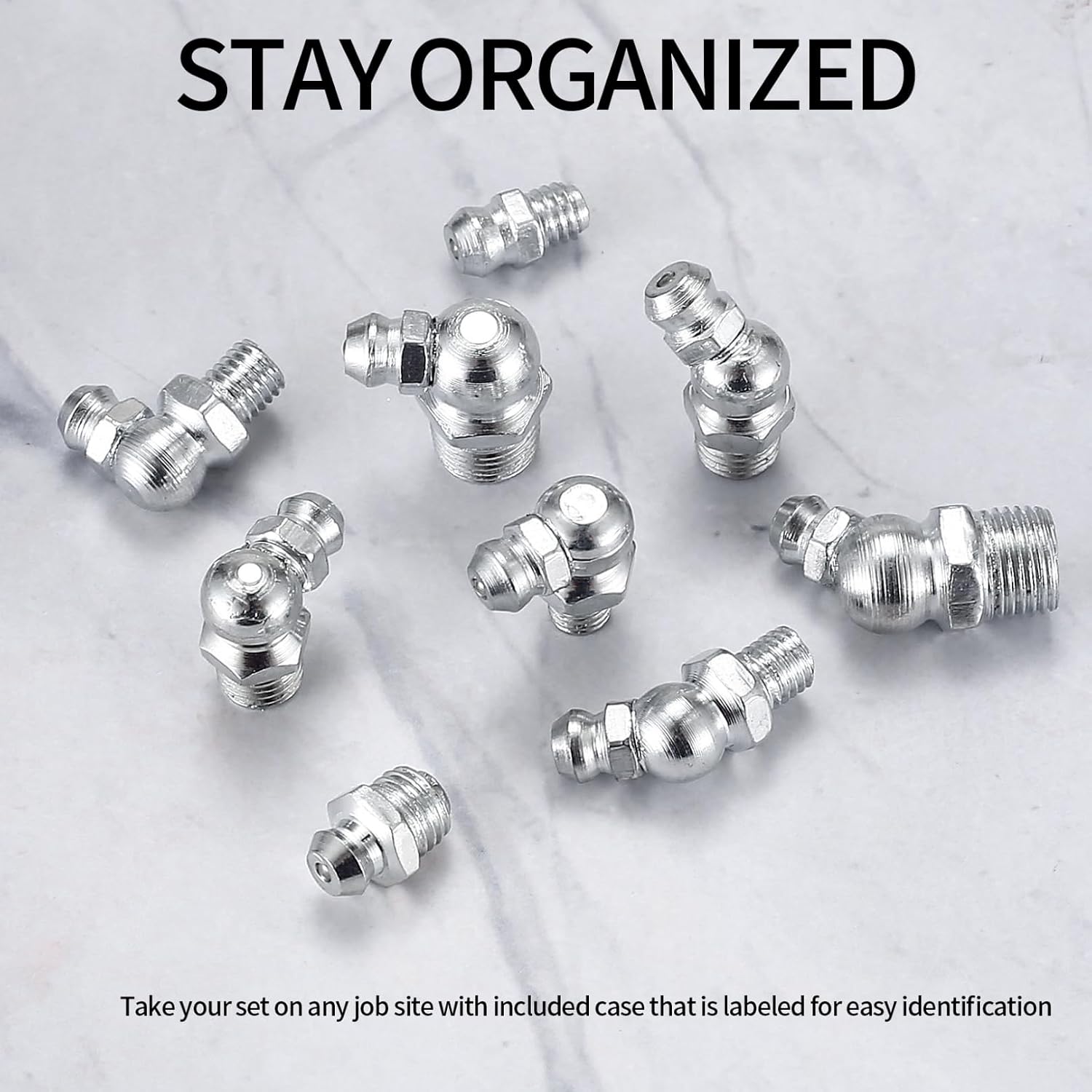 140 Pcs Grease Fittings Kit,Grease Zerks Fittings Assortment