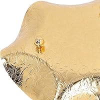 Vista 9 de Tissting Cuenco decorativo de metal dorado de 7.8 pulgadas, cuenco de fruta dorada, bandeja redonda para servir, bandeja de aperitivos