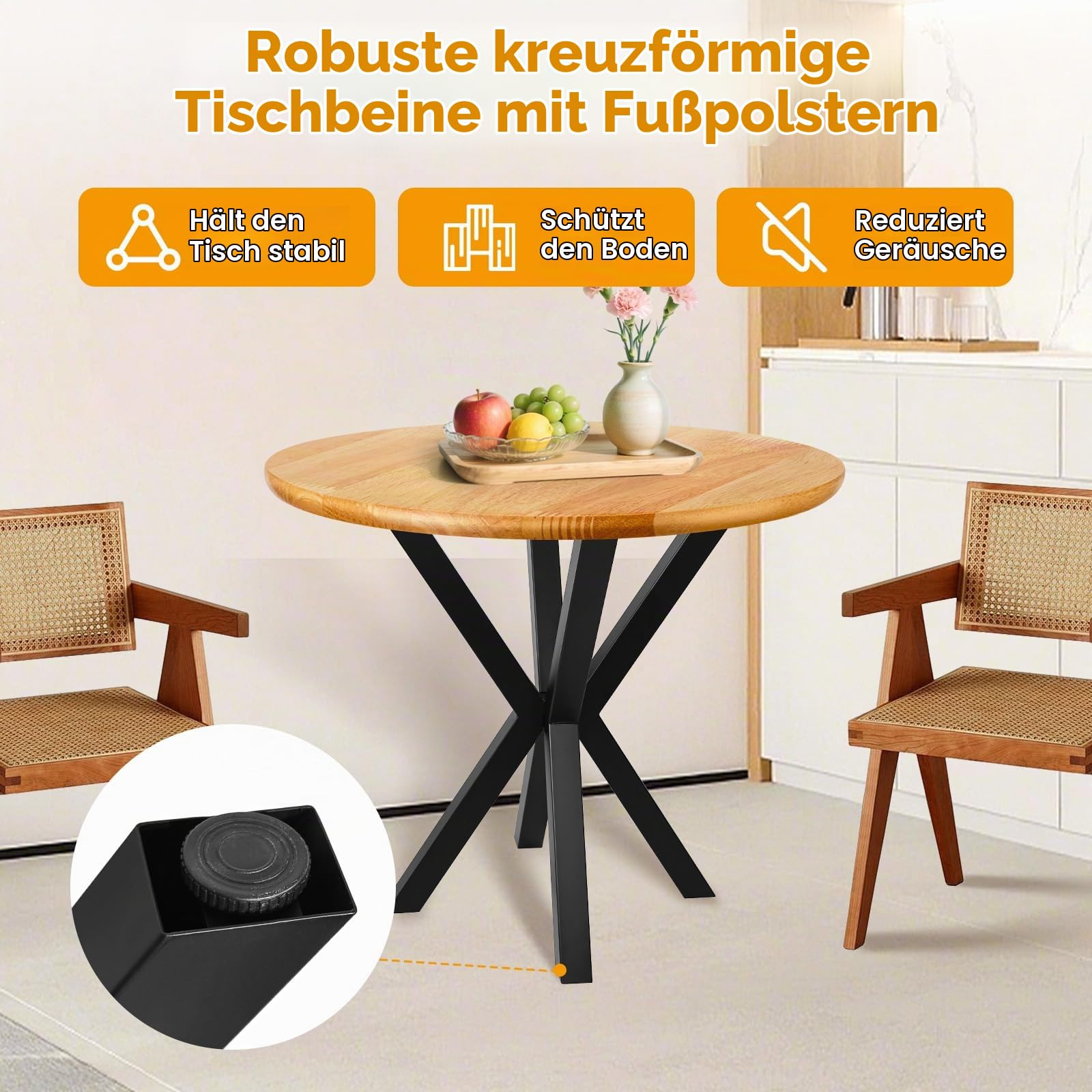 Homtone Schwerlast Metall Tischbeine, Schwarz, H71xW60cm Cross Shape | Industrielle Robuste DIY Spider Tischgestell für Runde & Quadratische Couchtisch und Esstische, Kreuzförmige