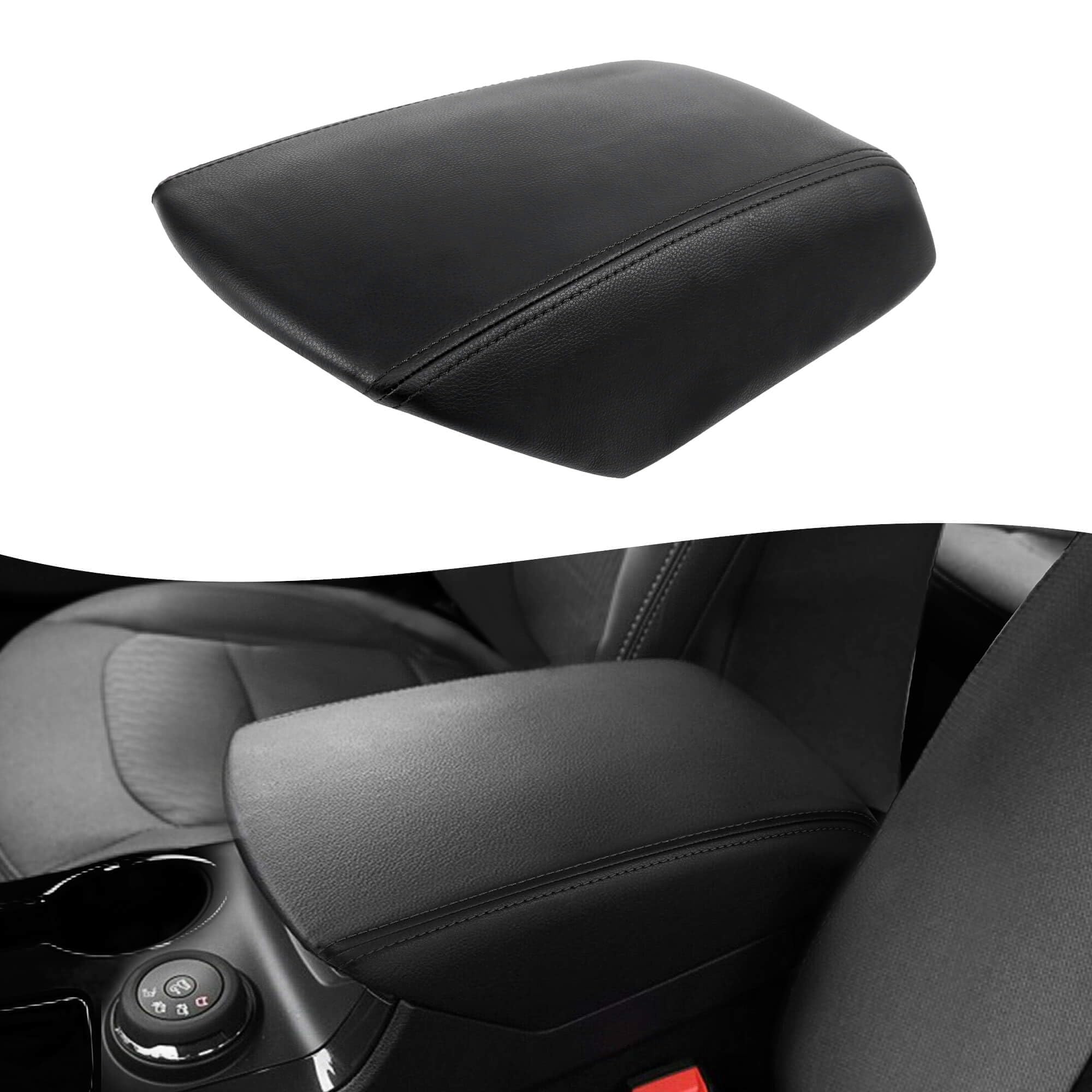 KBH Front Center Console Armrest Cover Replacement for Ford Explorer 2011-2019, Vinyl Leather Arm Rest Skin Upholstery, Anti-Scratch, Black (Leather Part Only)