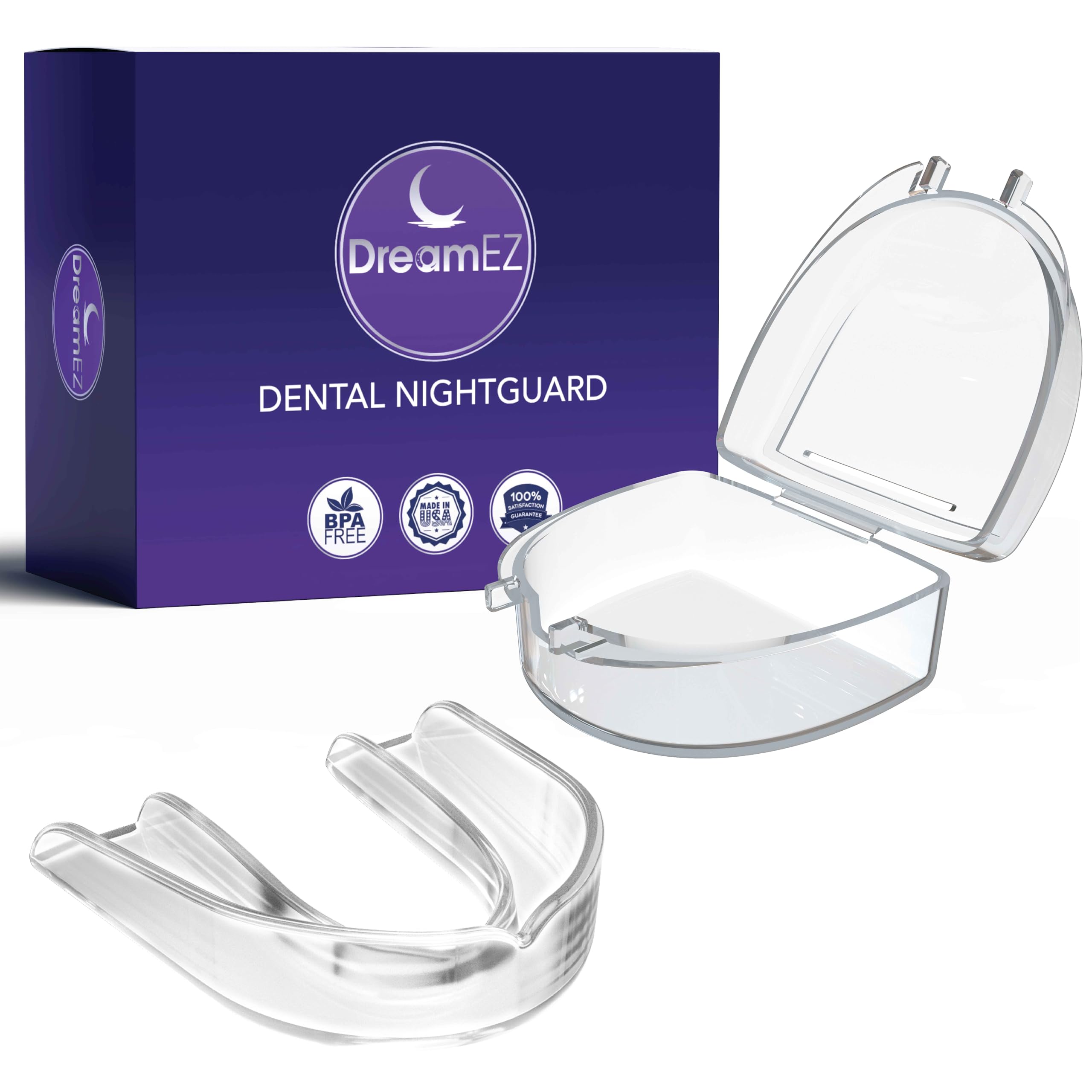 DreamEZ Anti Grinding Mouth Guard for Clenching Teeth at Night, Professional Dental Night Guard for Grinding and Bruxing, Made in The USA (1-Pack)