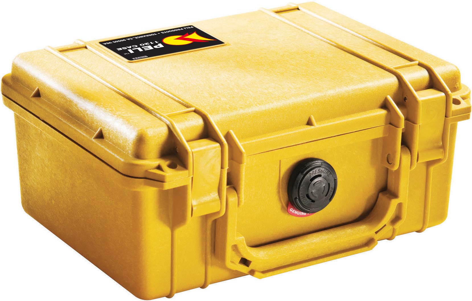 PELI 1120 Maleta profesional para cámara réflex digital SLR a prueba de golpes, IP67 estanca2L de capacidad, fabricada en EE.UU., con espuma personalizable, color amarillo
