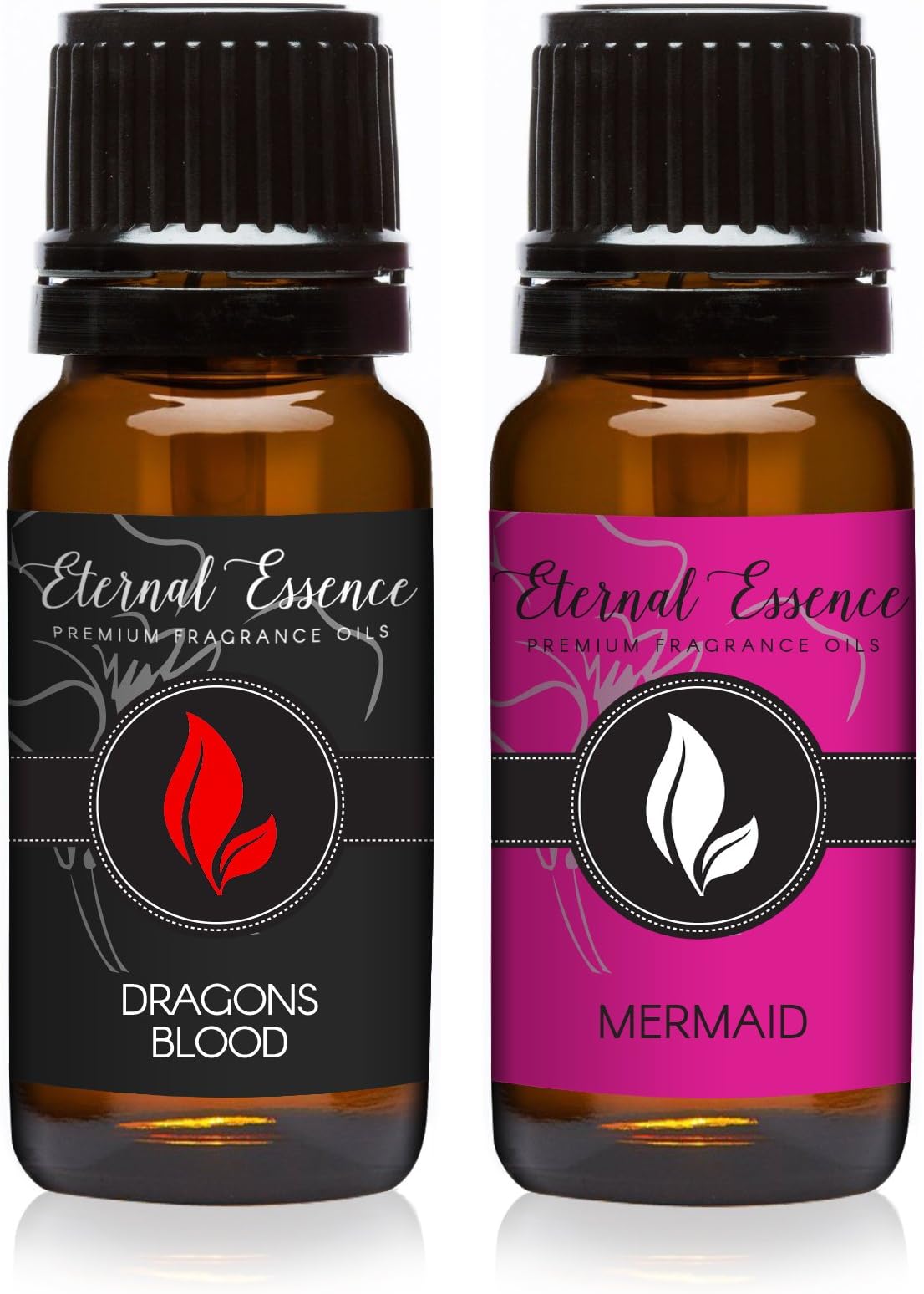 Eternal Essence Oils 2 Pack 10ml Premium Fragrance Oil - Dragons Blood & Mermaid - for Candle, Soap Making, Aromatherapy, Diffusers, Home Care, & Humidifiers