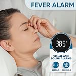 Thermomètre ByFloProducts, thermomètre auriculaire et frontal, thermomètre pour adultes et bébés, thermomètre numérique frontal, thermomètre infrarouge sans contact, mémoire de température et alarme de fièvre, facile à utiliser, fièrement canadien