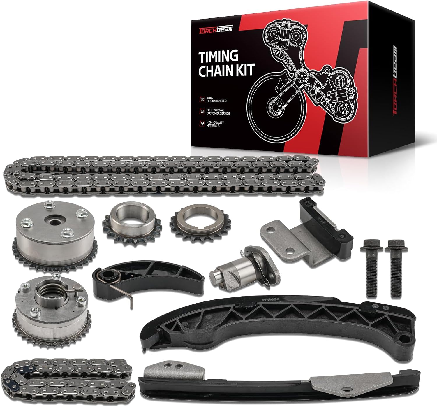 Torchbeam Engine Timing Chain Kit Compatible with Toyota Corolla 2009-2019, Matrix 2009-2013, Scion xD 2008-2014, Pontiac Vibe 2009-2010