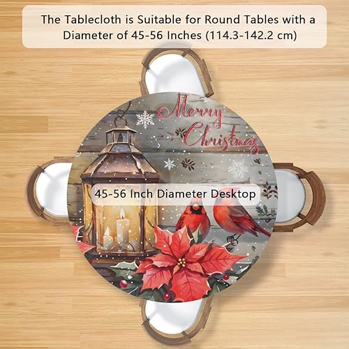 Vista 106 de Cardinal Bird - Mantel redondo ajustable con borde elástico de 36 a 42 pulgadas, mantel redondo elástico, impermeable, lavable, mantel circular