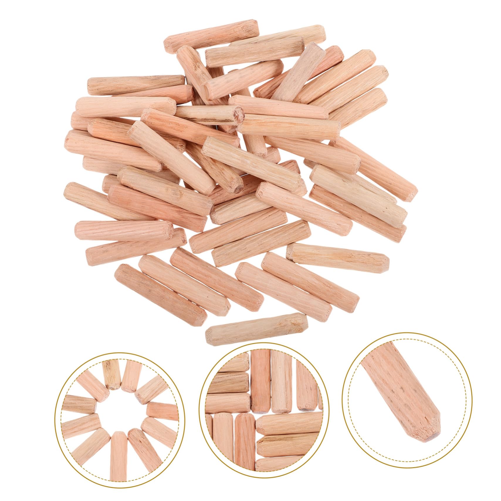 MAGICLULU 1tasche Holzdübelstifte Geriffelt Für Möbel Handwerk Holzbearbeitung Bastelholz Diy Dübel Zum Basteln Holzstab Holzstange