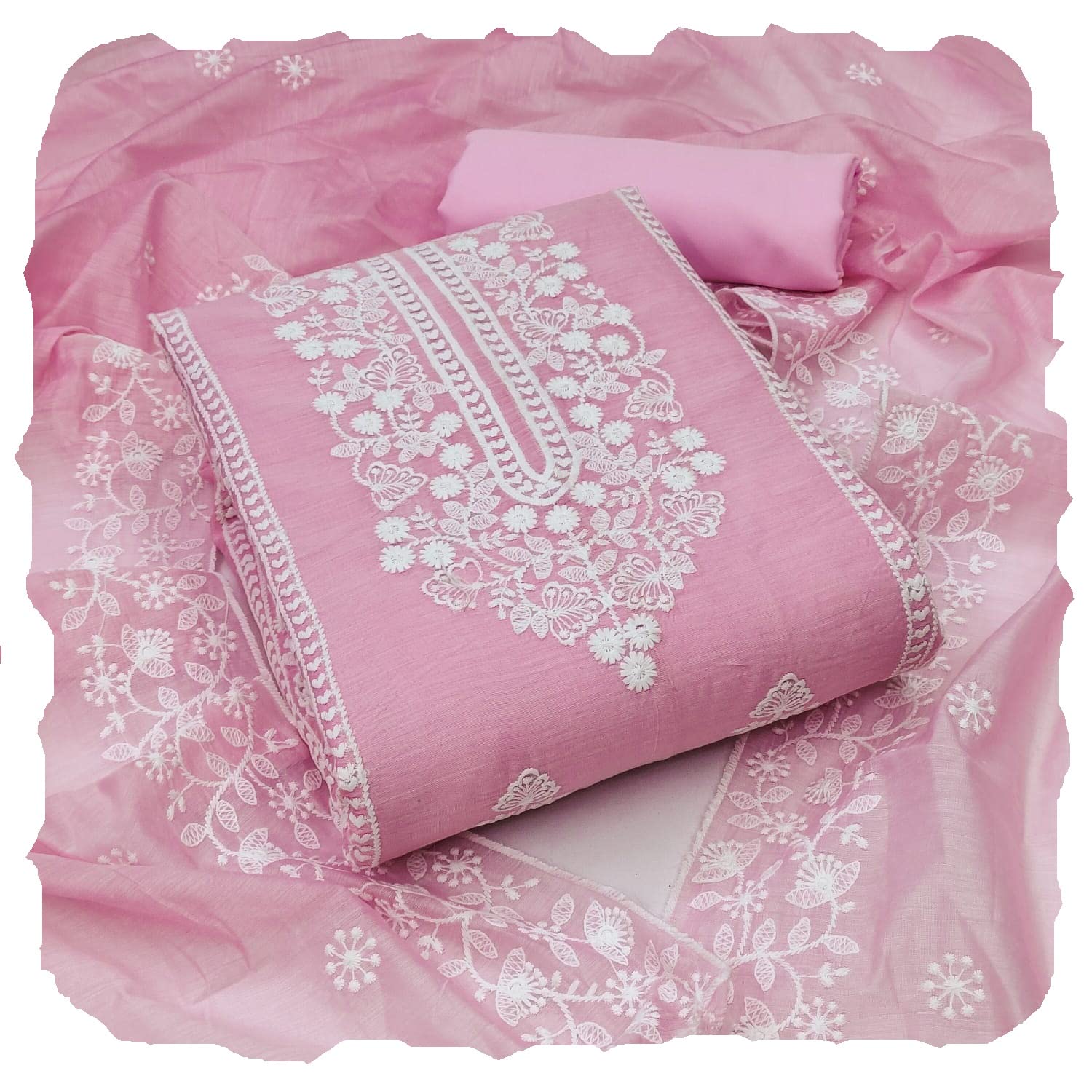 pandadi saree Women's Chanderi Silk Woven Design Work Unstitched Dress Material-picture-48