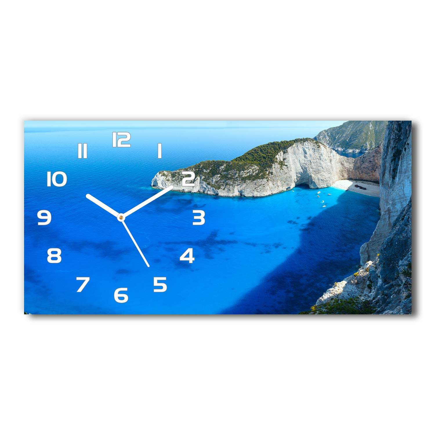 Horloge en verre 60x30cm silencieuse sur pied pour salon design blanc