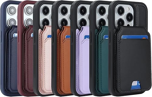 Miniatura 7 de Havaya Magsafe - Funda tipo cartera para iPhone 14 Pro, compatible con tarjetero para mujeres y hombres, 2 en 1, desmontable, magnética, a prueba de