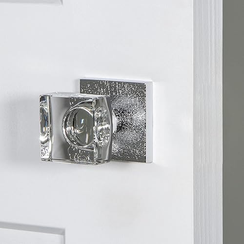 Miniatura 2 de Viaggio 624852 Roseta de piel cromada brillante con pomo de cristal Quadrato