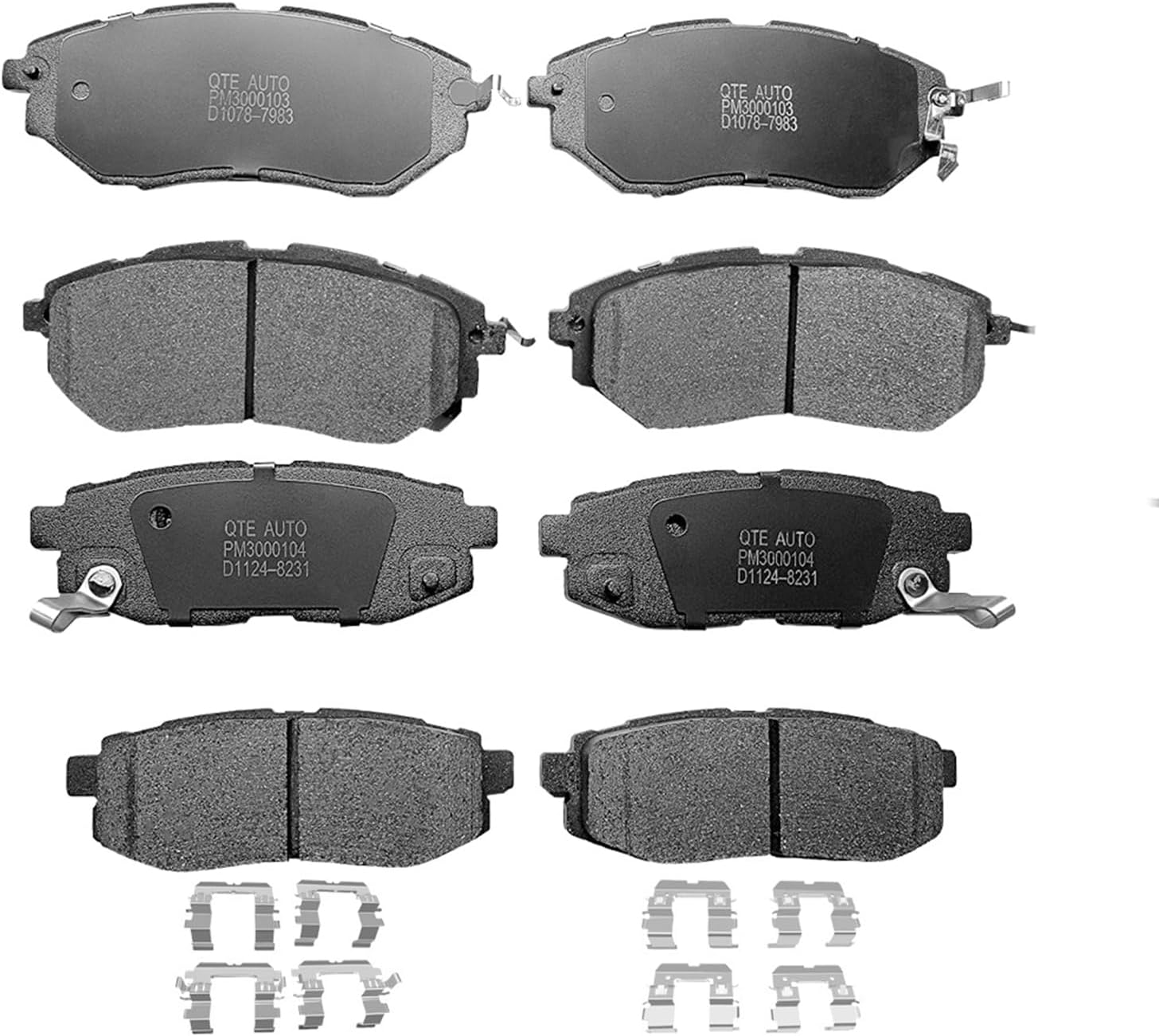 PM Auto Front Rear Brake Pads for 2006 2007 Subaru B9 Tribeca, 2008-2012 Subaru Tribeca, 2010 2011 Subaru Legacy, 2010 2011 Subaru Outback, Set of 8 Ceramic Brakes Pads