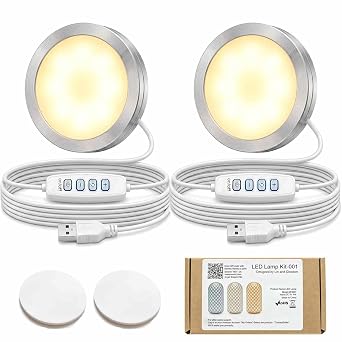 2 PCS LED Lamp Kit 001 for Bambu Lab 3D Printer Light Kit | 3 Color Dimmable & Power-Off Color Memory,USB 5V Light kit,DIY Hardware LED Lamp Kit for MakerWorld MH001