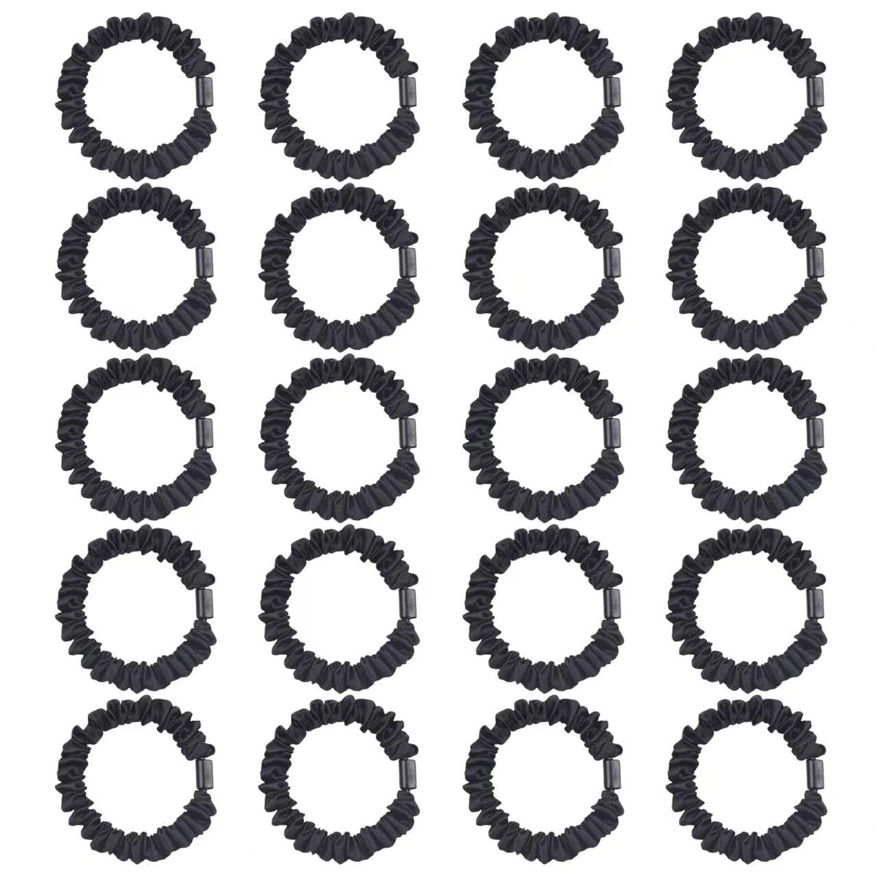 10Pcs Small Satin Hair Ties Scrunchies for Women Think Thin Hair | No Damage,Skinny Hair Elastic Bands,Thin Ponytail Holder,Soft Accessories Gift for Girls（Colorful）