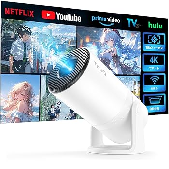 プロジェクター 4K Android 1080p ミラーリング 自動台形補正 本日20%OFFクーポン プロジェクター 4K 小型 家庭用 18000LM
