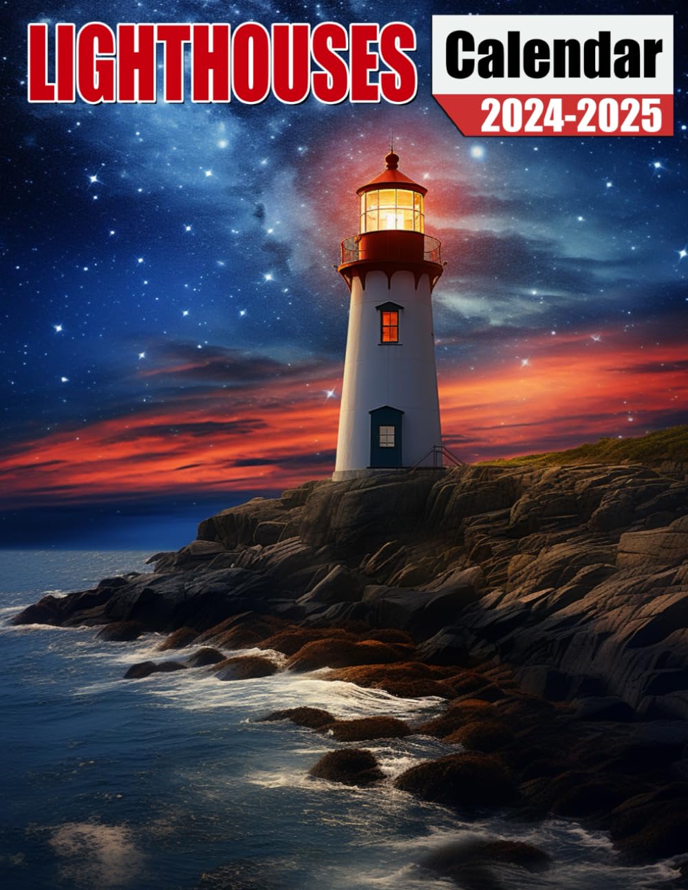 Lighthouse Calendar 2024-2025: Spread Joy and Stay Organized with 24-Month 2024-2025 - Ideal for Gifting or White Elephant Parties, Perfect Christmas Gift!