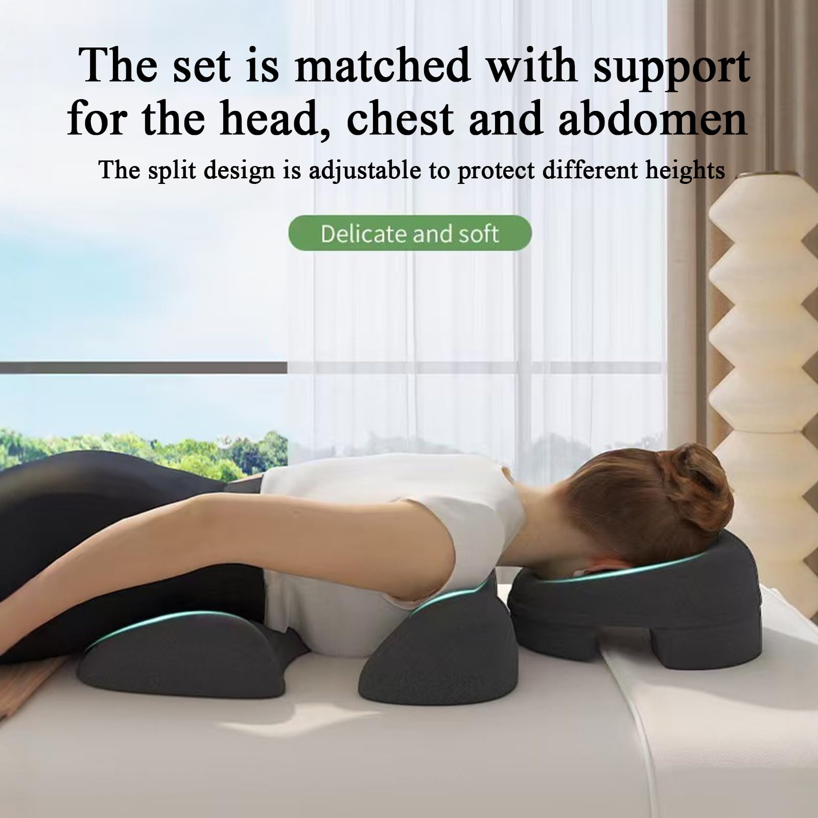 Almohada Facial Reposacabezas de Masaje Abajo | Cojín Ajustable para Pecho Soporte Cabeza Hogar Spa Dormitorio Estómago Descanso