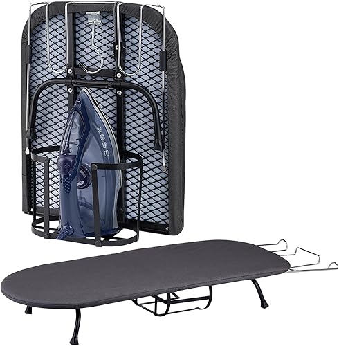 BiJun Ompact - Tabla de planchar pequeña, plegable, portátil, mini tabla de planchar con soporte para planchar, juego para dormitorios, casas