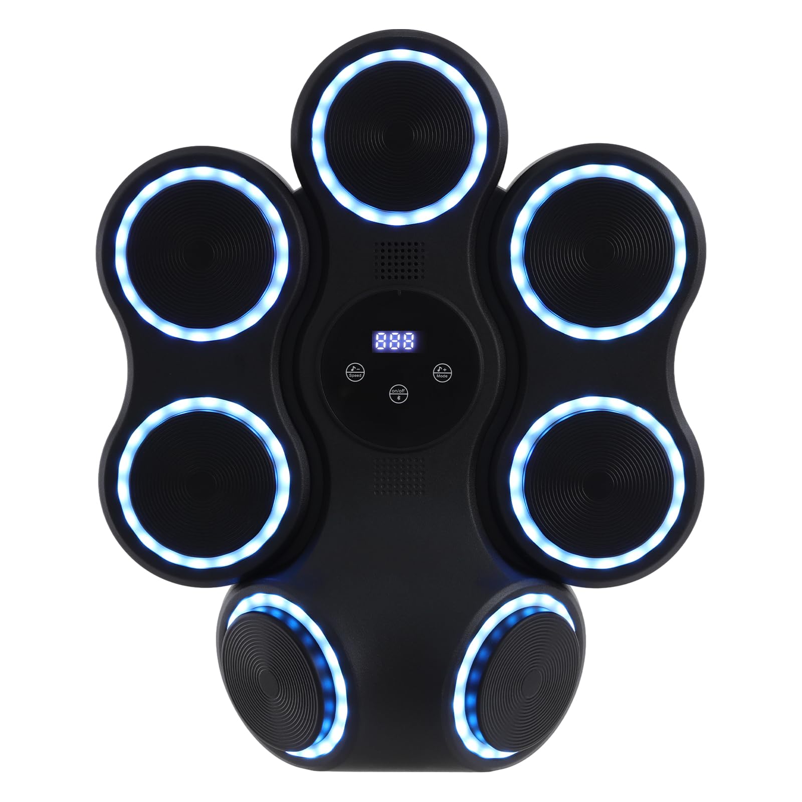 Box Trainer intelligente con musica e luce, 7 bersagli elettronici, montaggio a parete, display LED Bluetooth, per allenamento a casa, adulti e bambini, 9 velocità, 11 modalità, senza foratura