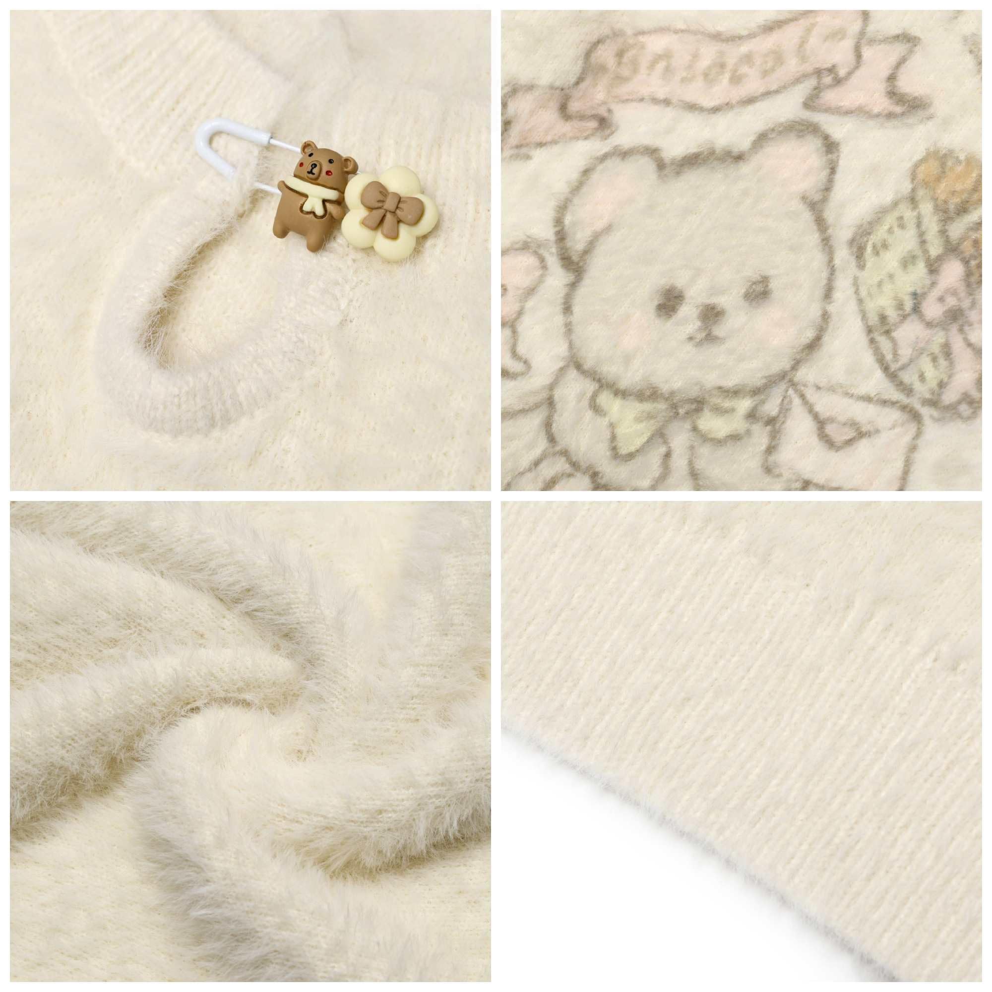 Kawaii Cartoon-Bär-Pullover für Damen, Winterkleidung, Y2K, lässig, lockere Passform, weich, flauschig, Strickpullover