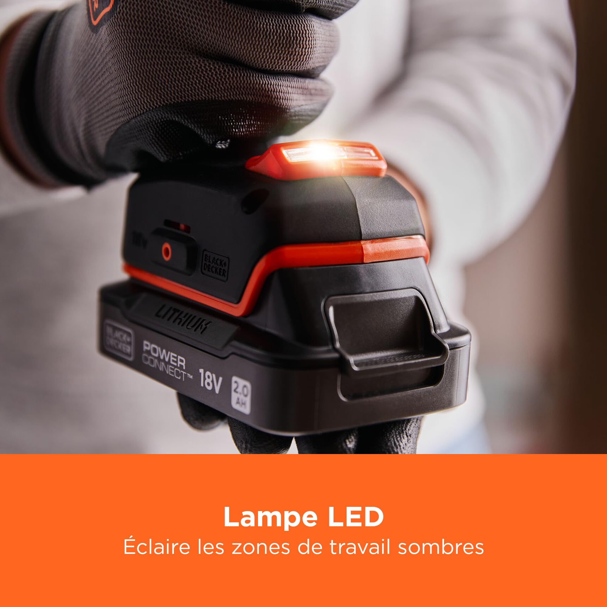 BLACK+DECKER Marteau perforateur sans fil 18V POWERCONNECT, moteur sans balais, couple 50 Nm, mandrin sans clé 13 mm – Unité sans accessoires, BLD683XN-XJ