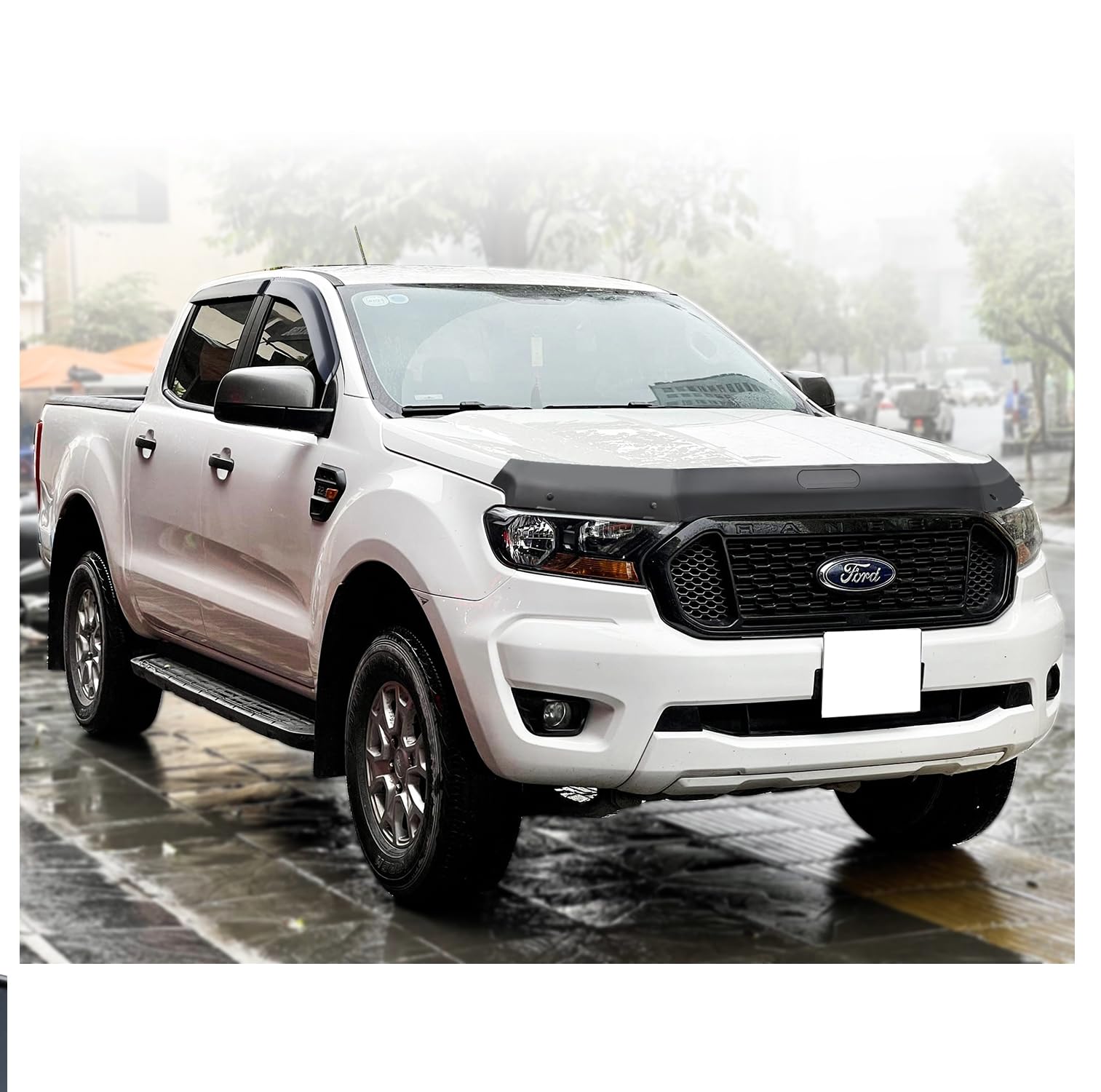 Windabweiser Motorhauben-Deflektor Set für Ford Ranger T7 T8 2016-2022 Wildtrak Raptor Steinschlagschutz Lackschutz