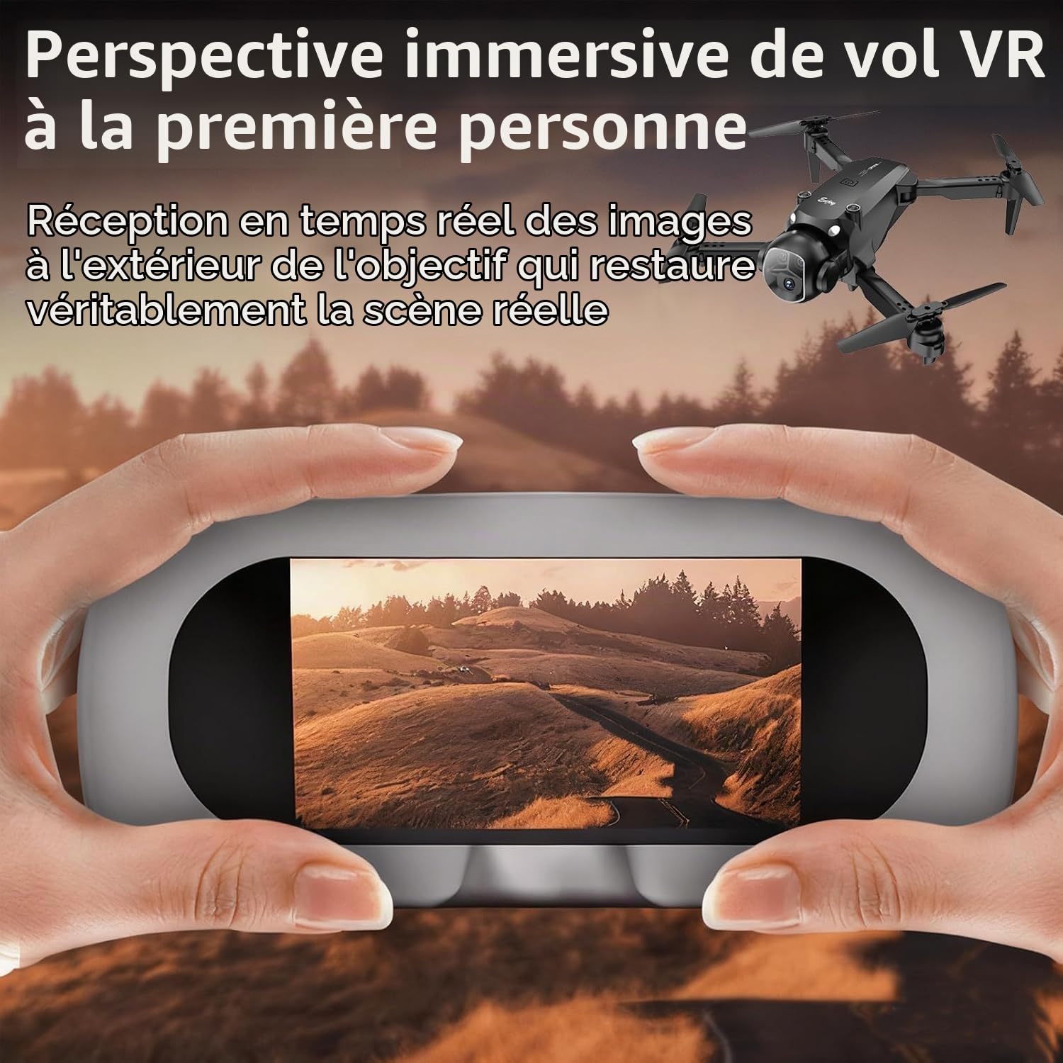 OBEST Drone FPV Avec Caméra HD,Lunettes FPV pour Débutant et Adulte