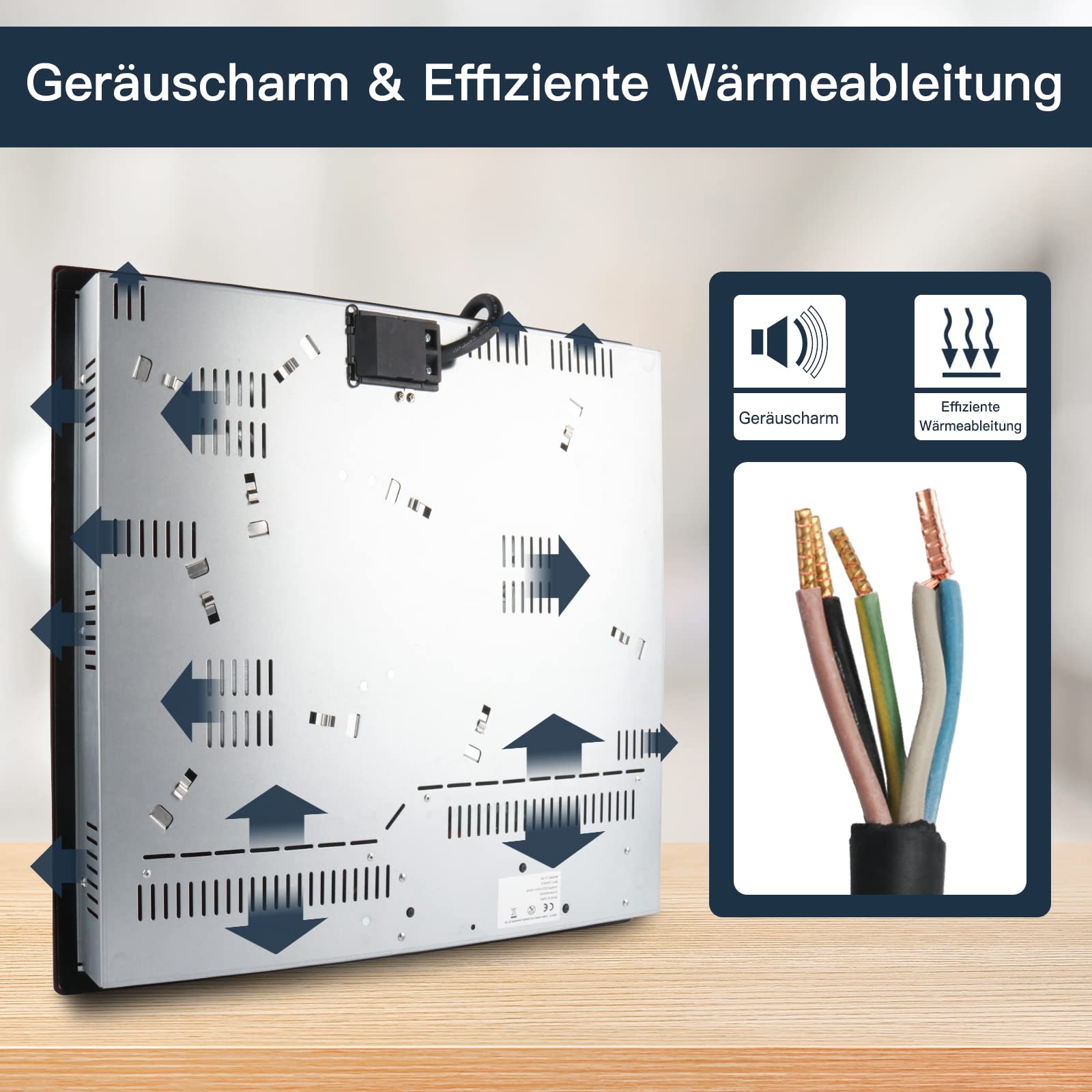IsEasy Einbau-Glaskeramikkochfeld 59 cm, 3-Zonen, 5500 W, Touch-Bedienung, 9 Heizstufen, automatische Abschaltung, inkl. Anschlusskabel