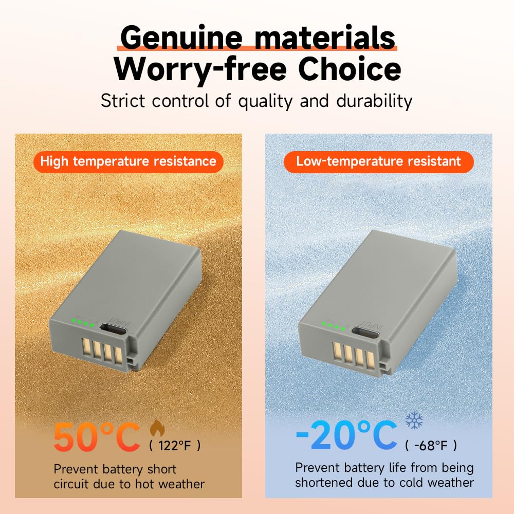 2Pcs ENEL20 EN-EL20a Baterías de Repuesto con LED y Cable de Carga USB-C para Nikon Coolpix P950, P1000, P1100, Coolpix A, 1 J1, 1 J2, 1 J3, 1 S1, 1 V3, DL24-500, 1 AW1