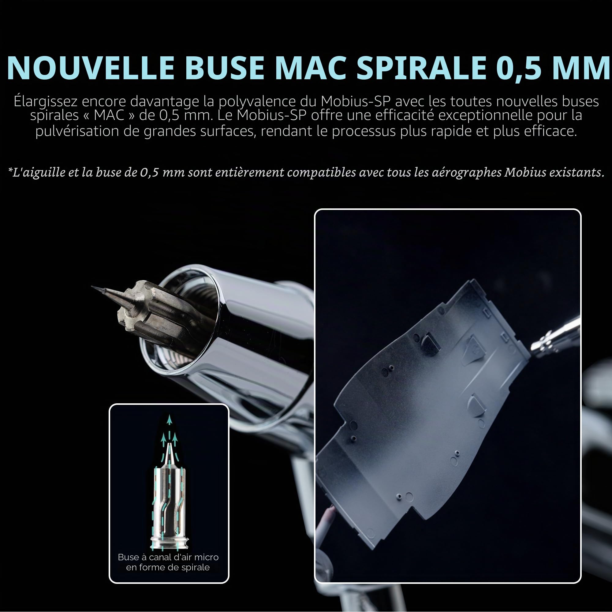 Gaahleri Airbrsuh Premium Series Mobius Aérographe avec siphon