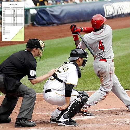 Miniatura 7 de Geyee 50100200 tarjetas de alineación de béisbol y sóftbol de 4.52 x 7.86 pulgadas, juegos de hojas con lista de jugadores, accesorios de