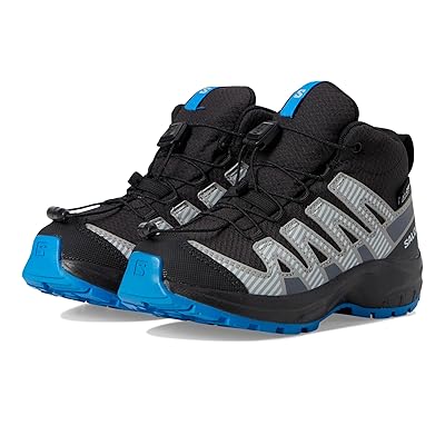 Salomon Kids Xa Pro V8 Mid Waterproof (Little Kid/Big Kid) Kids Shoes Black/Monument/French Blue