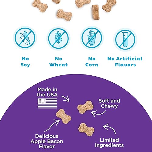 Miniatura 4 de Outward Hound Nina Ottosson Puzzle Bitez - Golosinas de entrenamiento para perros, sabor a tocino, sabor a manzana y tocino, golosinas suaves para