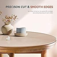 Vista 3 de Hoja de plexiglás acrílico redondo transparente de 1/4 de pulgada de grosor - Círculo transparente de plástico en blanco - Sin vidrio - Ideal