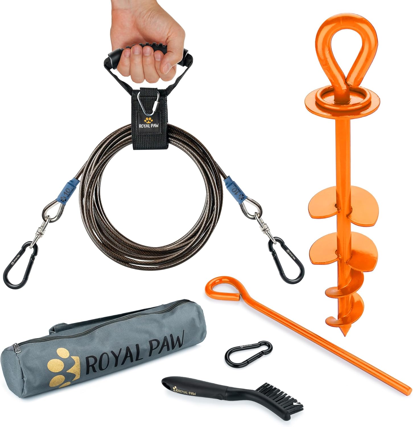 ROYAL PAW 10ft Dog Tie Out Cable and Stake Dog Stake