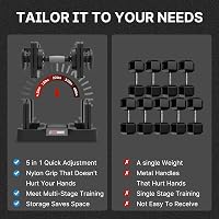 EnterSports állítható súlyzó 18 kg, 5 fokozat, csúszásmentes markolat 7