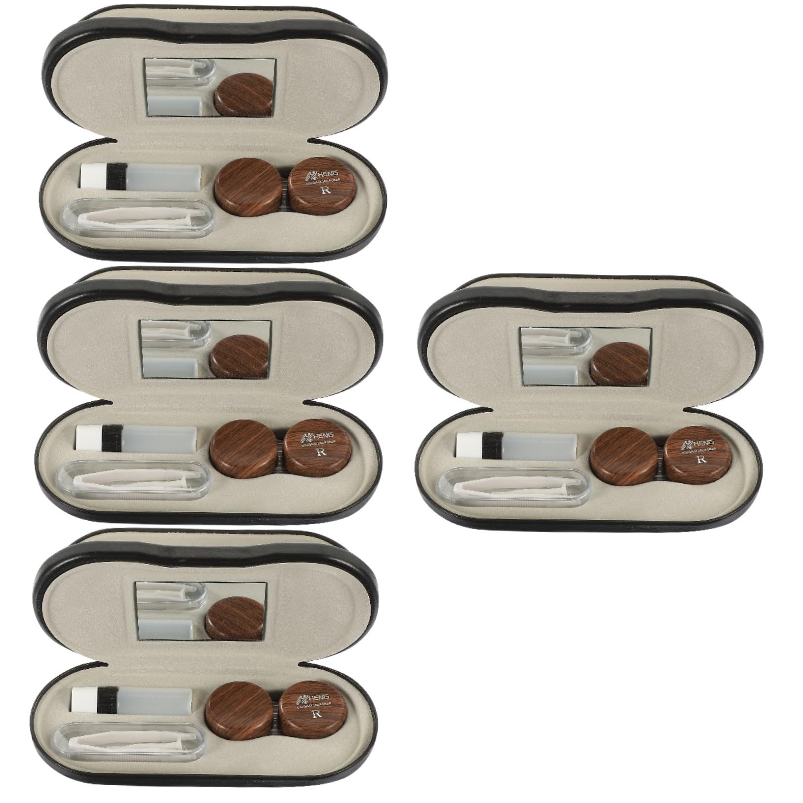 Cabilock 4 Ensembles Étui À Lunettes À Double Usage Étui À Lentilles De Contact Ensemble De Boîte Portable Kit De Voyage Lunettes Élégantes Boîte De Rangement Multifonctionnelle Voyage